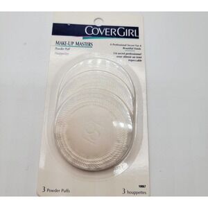 Vintage Cover Girl Make-Up Master Powder Puffs‎ 3-Pack White (New)